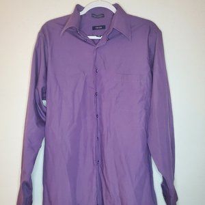 Men's Purple Button Up Polo Long Sleeve Izod